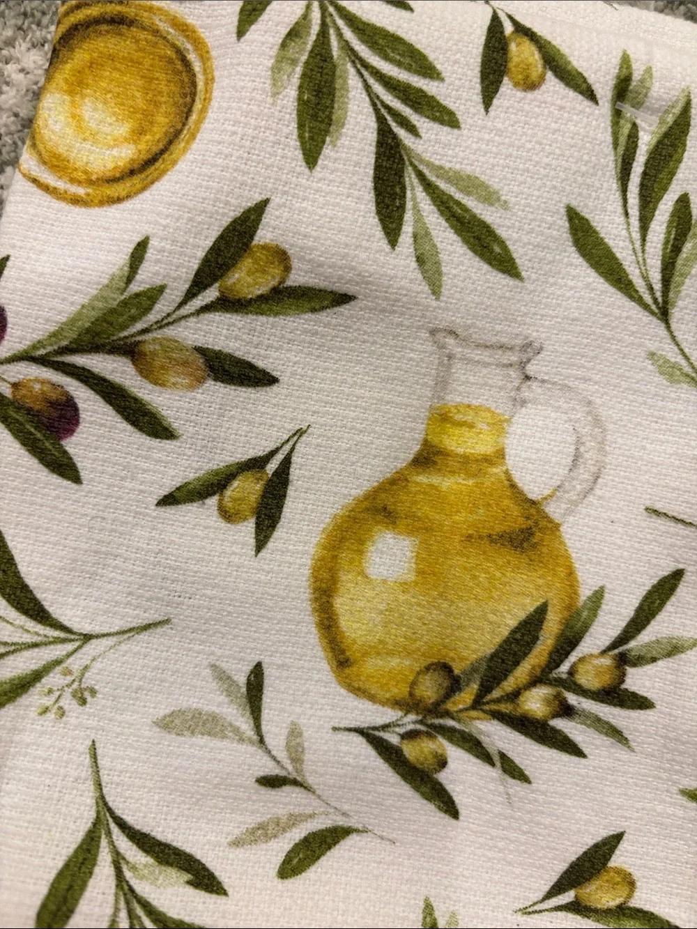Mint & Ivy Tuscan Olives Olive Oil Botanical Kitchen Towels Set of 2 NWT Cotton